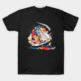 Sailing Boat Sea World Ocean Beauty Discovery Travel T-Shirt